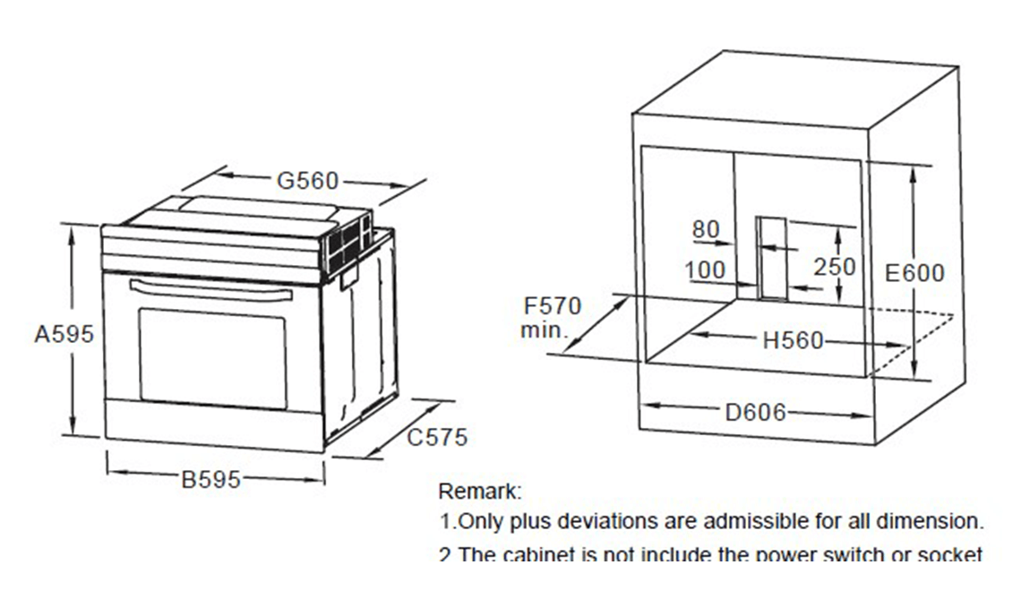 J70BIO Plus Microwave Oven Installation Diagram